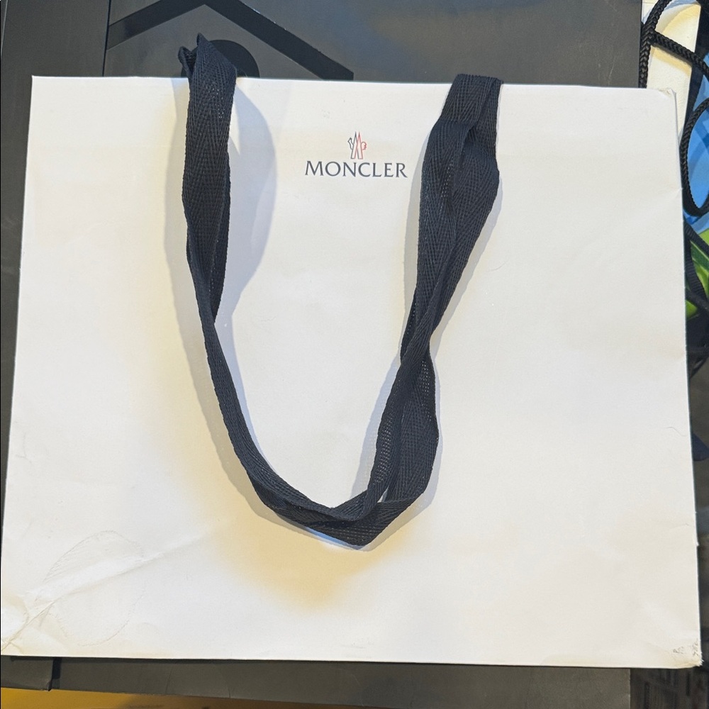 Moncler White Bag with Black Straps